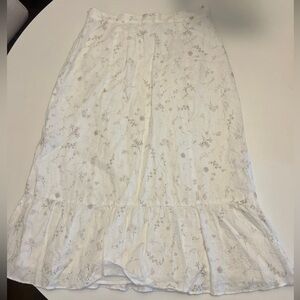 Aritzia Wilfred white linen midi skirt